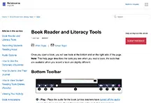 Book reader and literacy tools help page