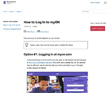 Screen shot of the How to Log In to myON help article