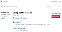 Screen shot of the Using myON at home help article