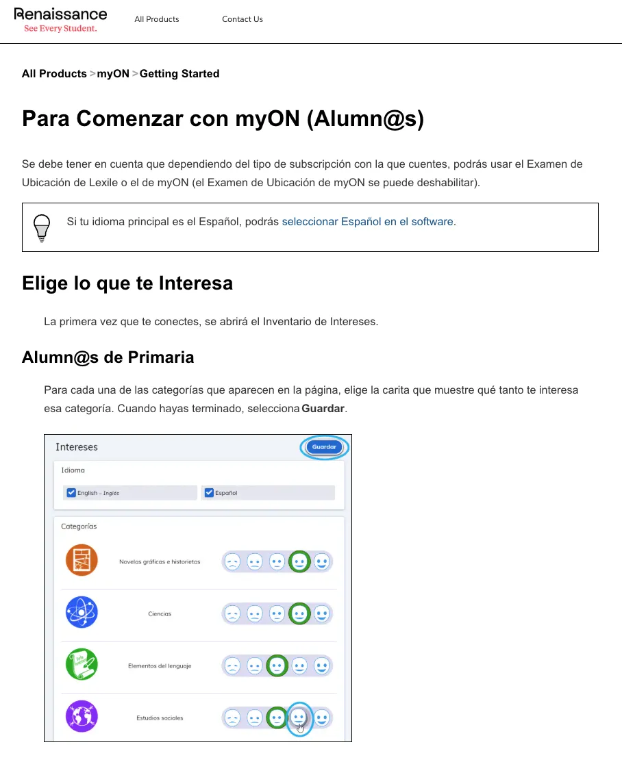 Para comenzar con myON